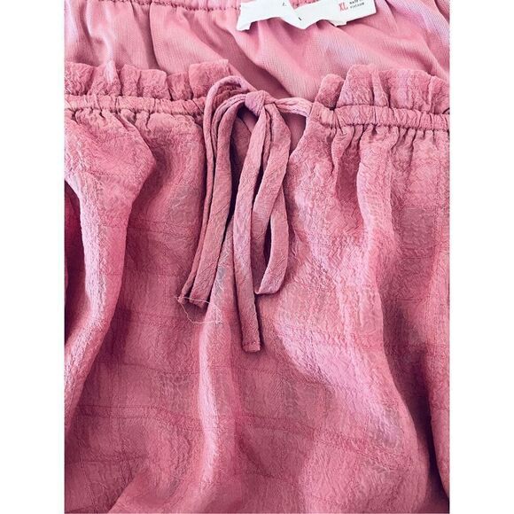 Lush Women’s XL Cori Ruffled Crop Long Sleeve Blouse Pink Boho - Picture 7 of 11